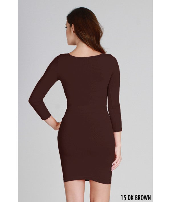 NIKIBIKI SCOOP NECK 3/4 SLEEVE DRESS