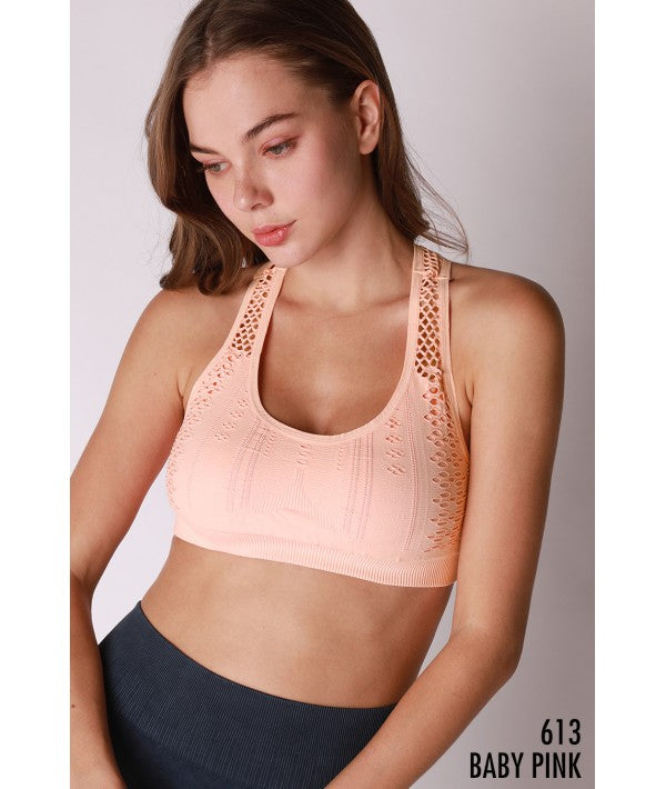 NIKIBIKI SOLID PEEPHOLE DETAILED BRALETTE