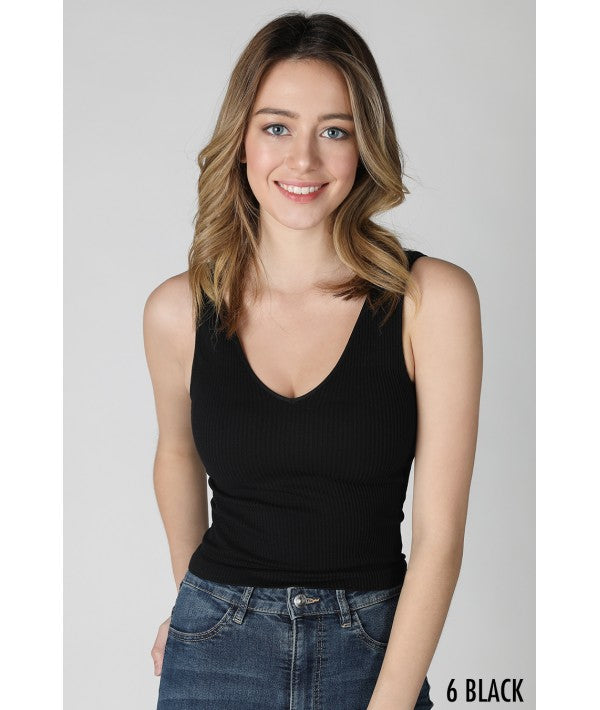 NIKIBIKI V- NECK RIBBED CROP TOP