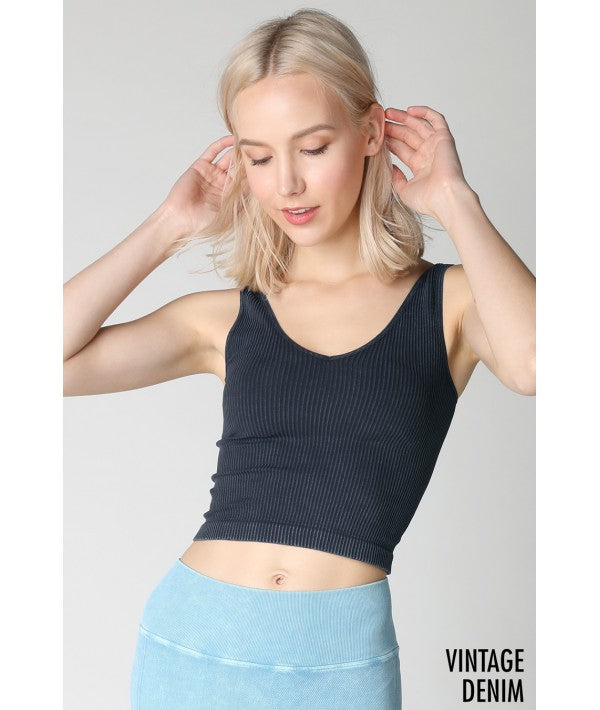 NIKIBIKI VINTAGE V-NECK CROP TOP