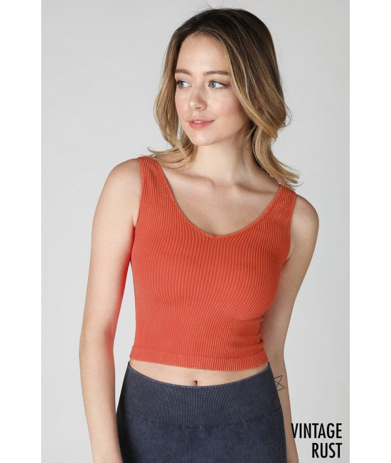 NIKIBIKI VINTAGE V-NECK CROP TOP
