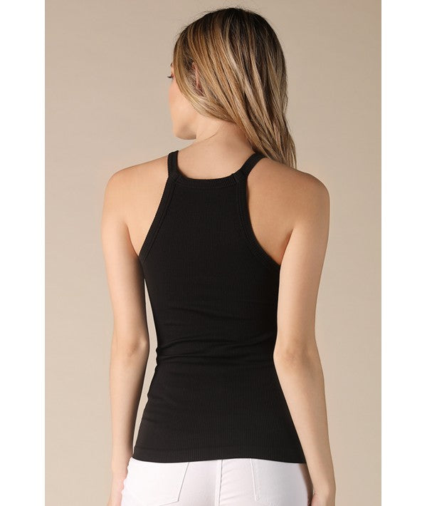 NIKIBIKI HIGH-NECK RIBBED TANK