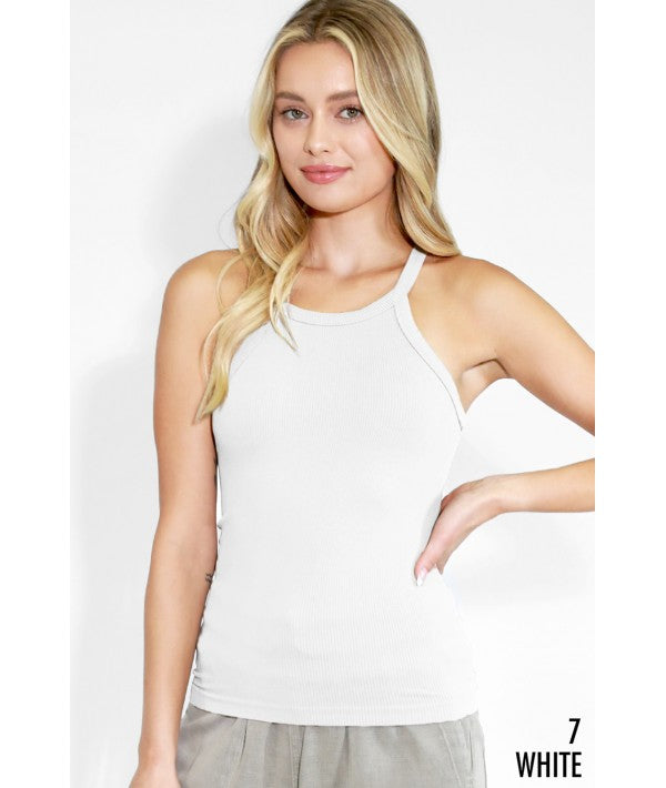 NIKIBIKI HIGH-NECK RIBBED TANK