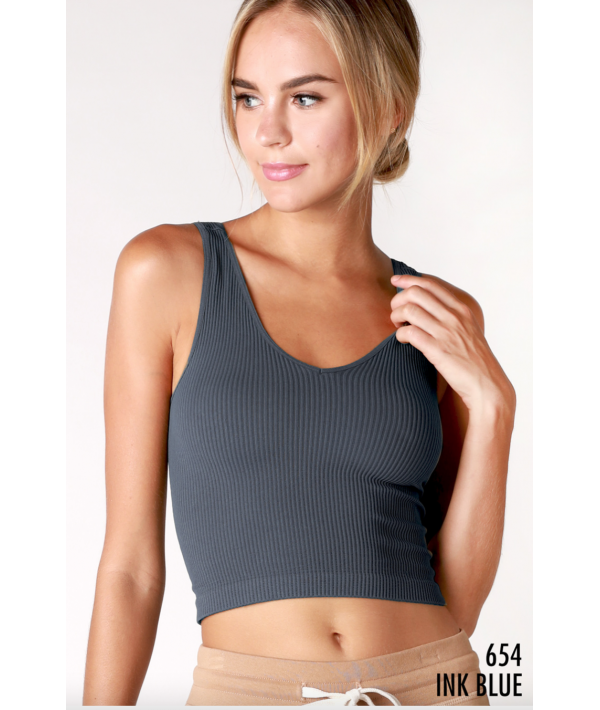 NIKIBIKI V- NECK RIBBED CROP TOP