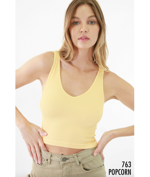 NIKIBIKI V- NECK RIBBED CROP TOP