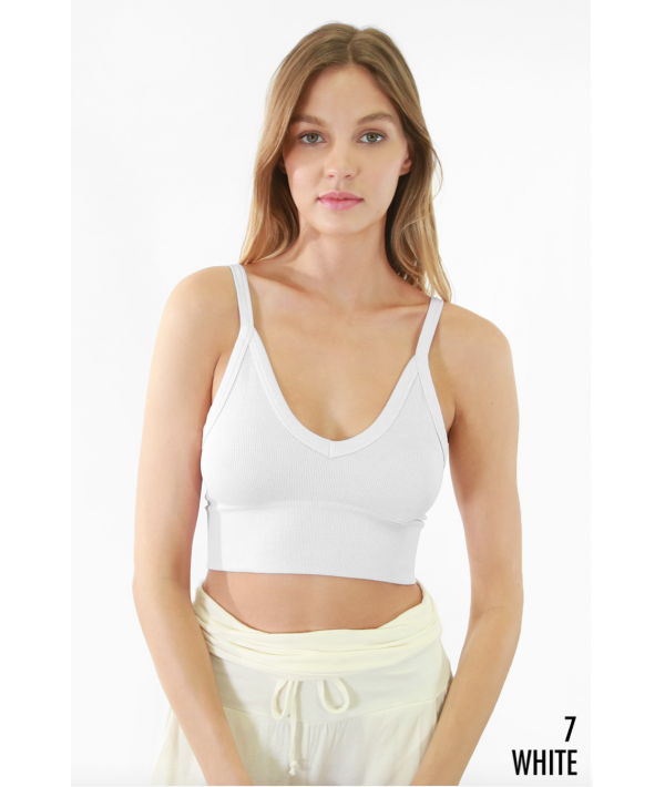 NIKIBIKI RIBBED V-NECK BRA TOP