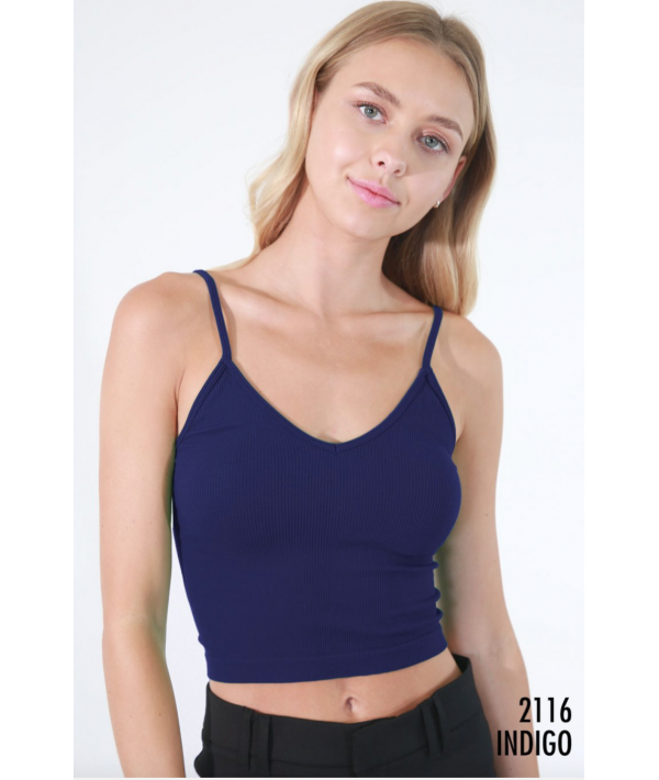 NIKIBIKI RIBBED V NECK CROP TOP