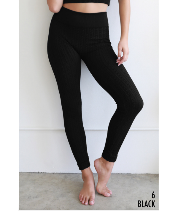 NIKIBIKI CABLE KNIT HIGH WAISTED LEGGINGS