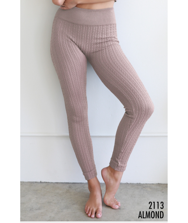 NIKIBIKI CABLE KNIT HIGH WAISTED LEGGINGS