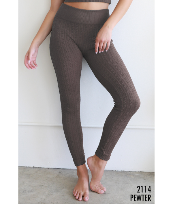 NIKIBIKI CABLE KNIT HIGH WAISTED LEGGINGS