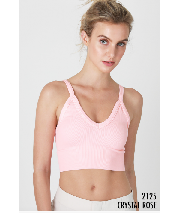 NIKIBIKI RIBBED V-NECK BRA TOP