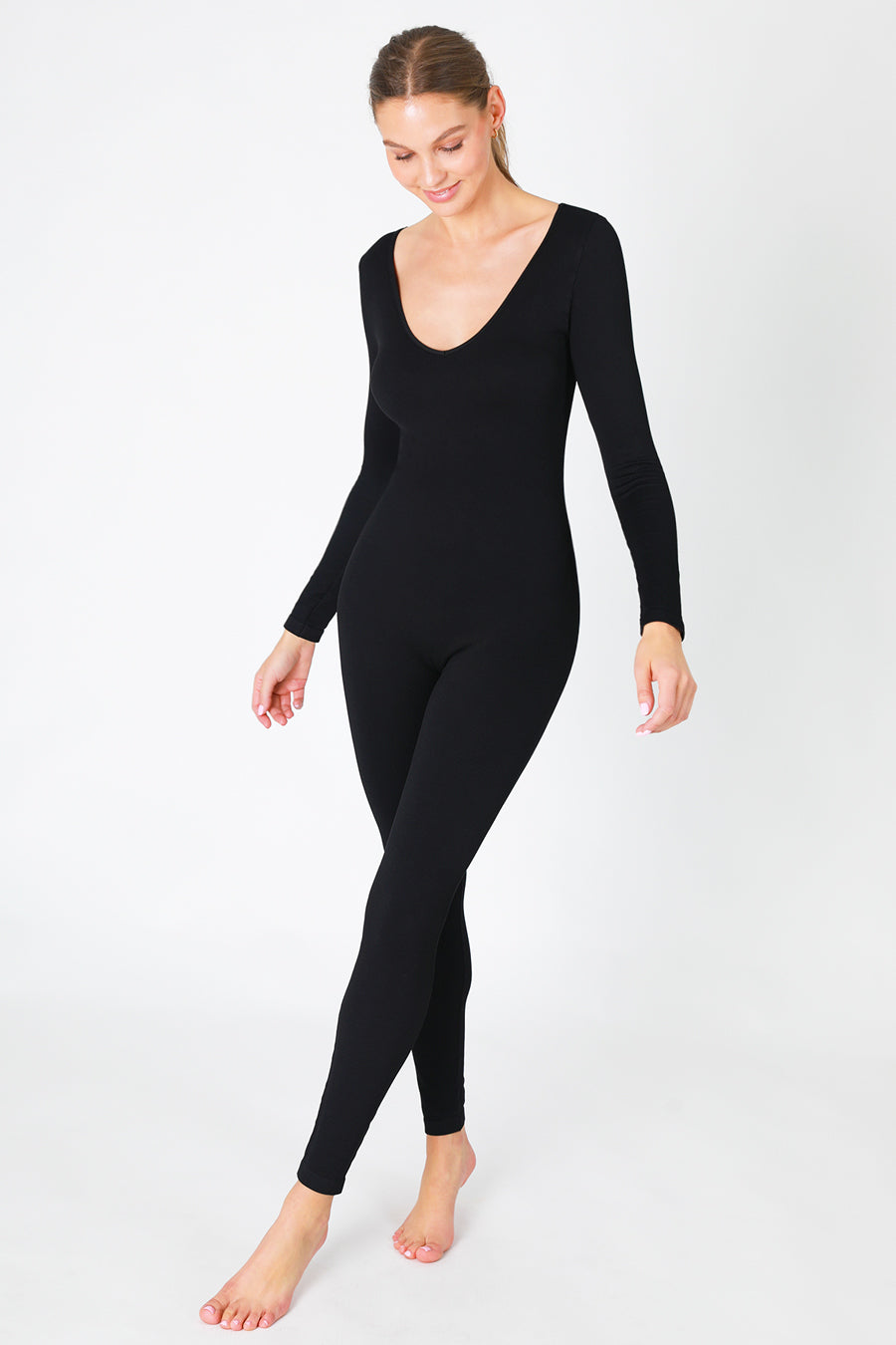 NIKIBIKI RIBBED LONG SLEEVE JUMPSUIT