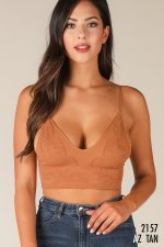 NIKIBIKI LACE EMBROIDERED V -NECK BRALETTE