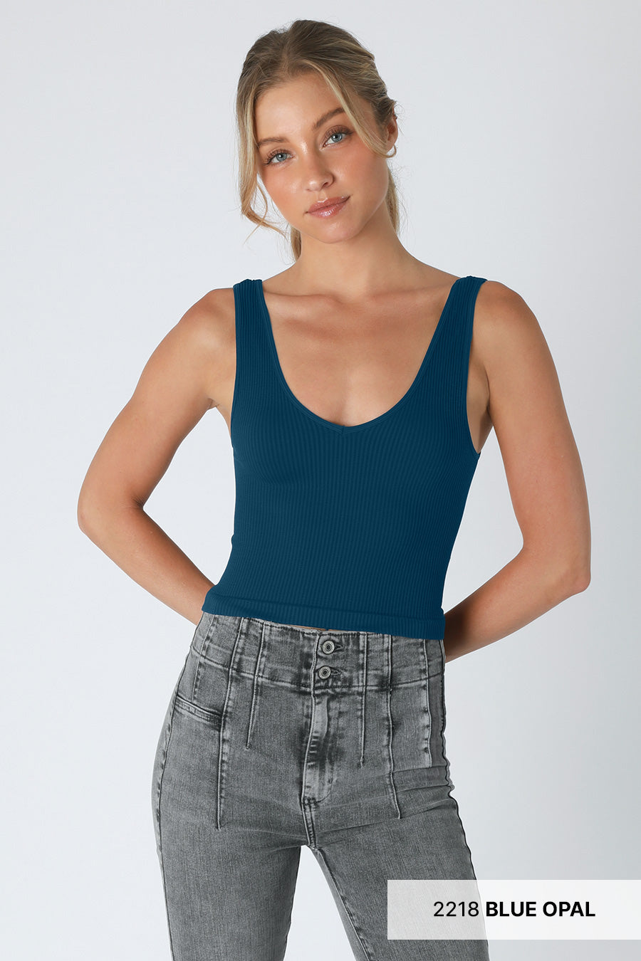 NIKIBIKI REVERSIBLE RIBBED CROP TOP