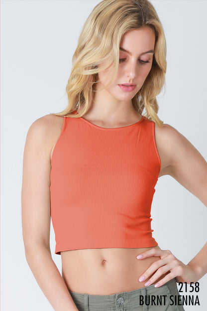 NIKIBIKI RIBBED HIGHNECK CROP TOP