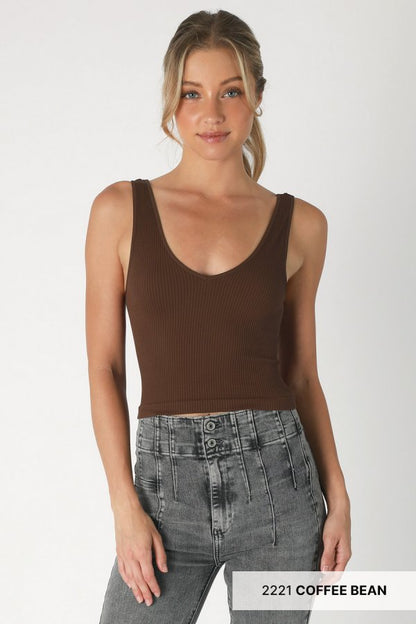 NIKIBIKI V NECK RIBBED CROP TOP