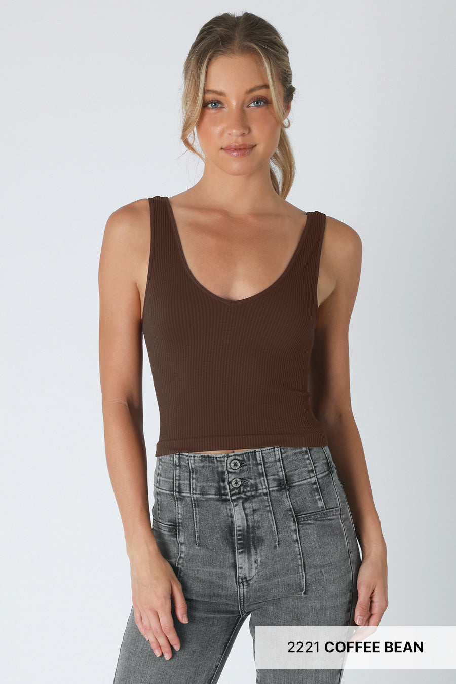 NIKIBIKI REVERSIBLE RIBBED CROP TOP