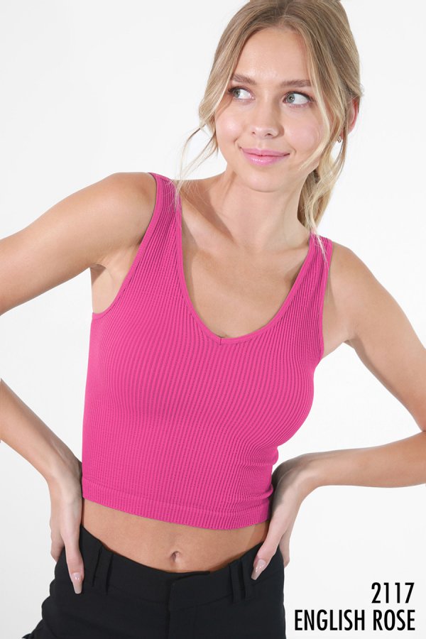 NIKIBIKI V NECK RIBBED CROP TOP