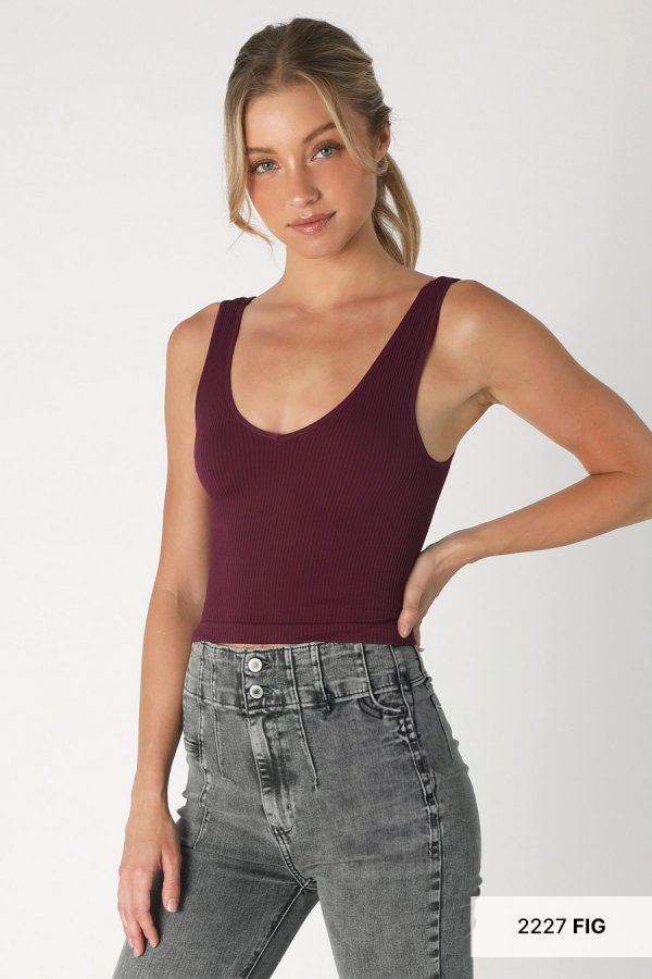 NIKIBIKI V NECK RIBBED CROP TOP