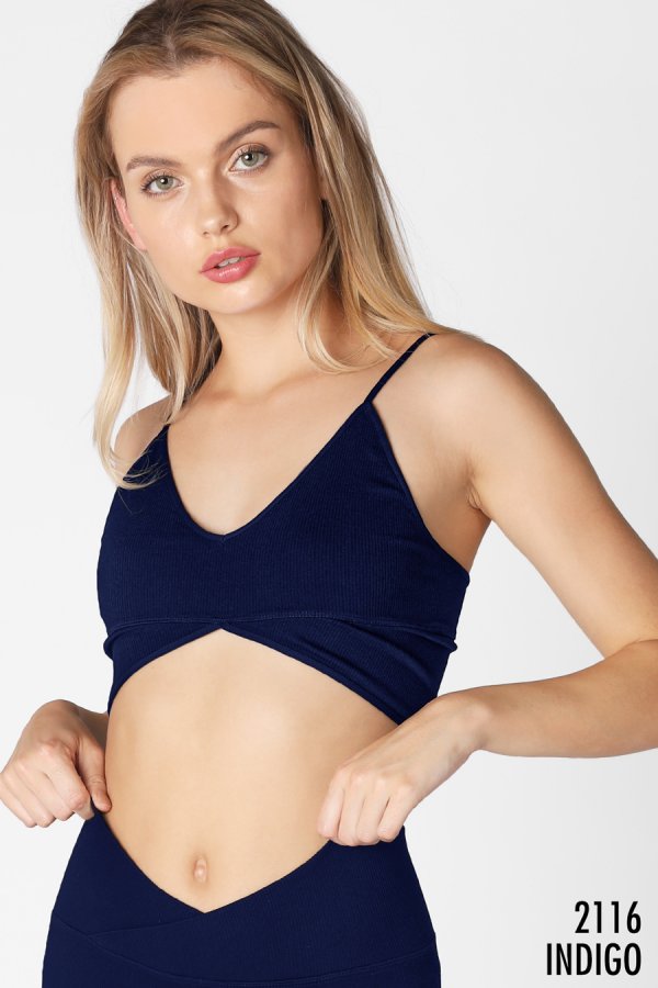 NIKIBIKI RIBBED TRIANGLE BRALETTE