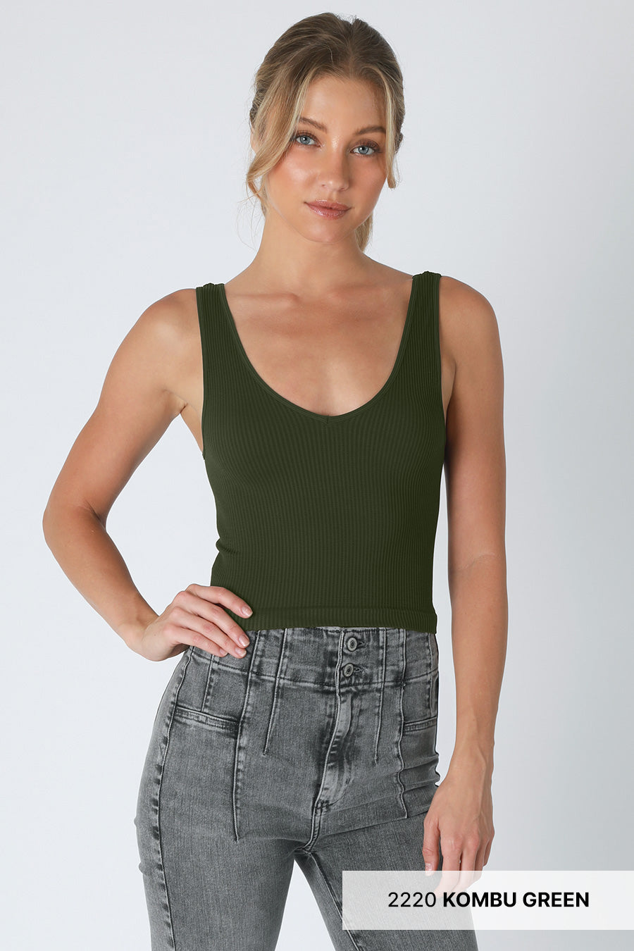 NIKIBIKI REVERSIBLE RIBBED CROP TOP