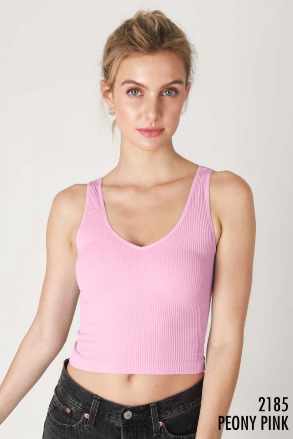 NIKIBIKI V NECK RIBBED CROP TOP