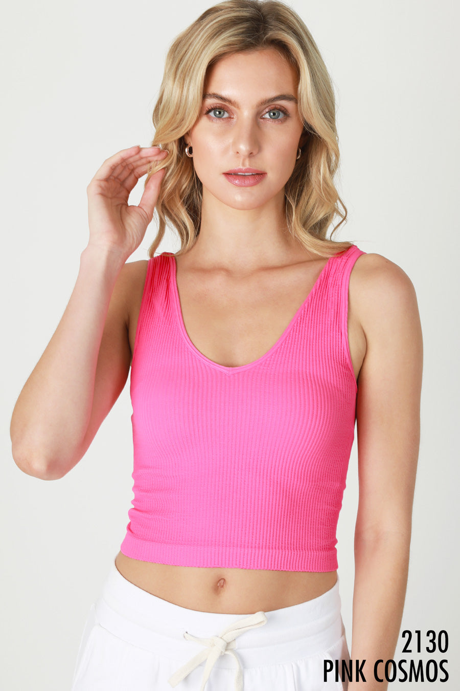 NIKIBIKI REVERSIBLE RIBBED CROP TOP