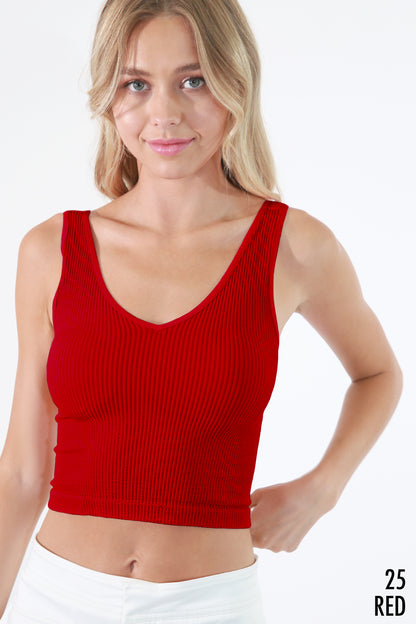 NIKIBIKI REVERSIBLE RIBBED CROP TOP