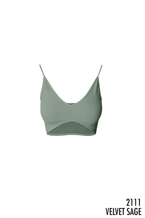 NIKIBIKI RIBBED TRIANGLE BRALETTE