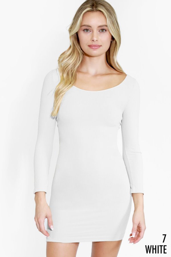 NIKIBIKI 3/4 SLEEVE SCOOP NECK DRESS